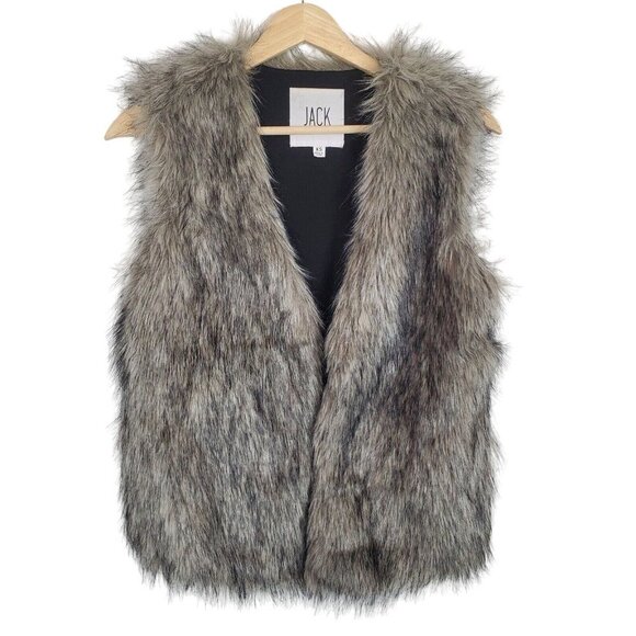 JACK By Bb Dakota XS Vest Castleton Faux Fur Sleeveless Festival Boho Retro - Picture 1 of 10